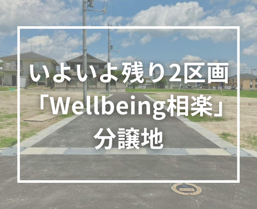 【ご成約御礼】Wellbeing相楽 6号地が成約｜残り2区画となりました